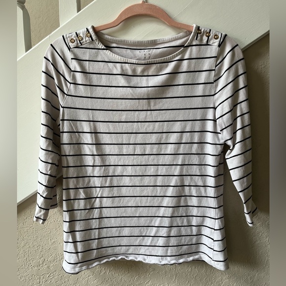 Fitted Striped Quarter Sleeve Shirt - Picture 1 of 4